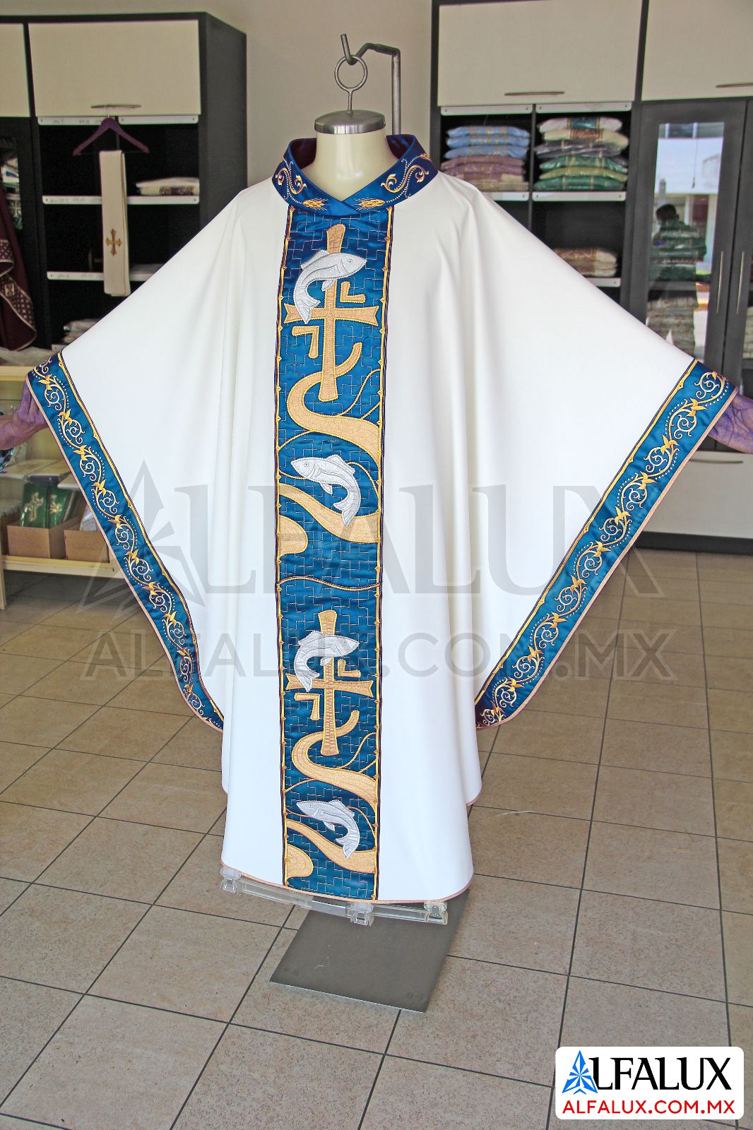 22 PECES Alfalux Casulla Laterales Blanco Verde Bandera ClloBord 150